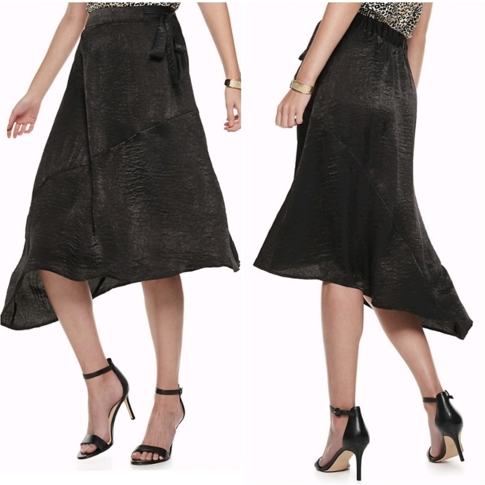 NINE WEST Faux Seamed Wrap Skirt